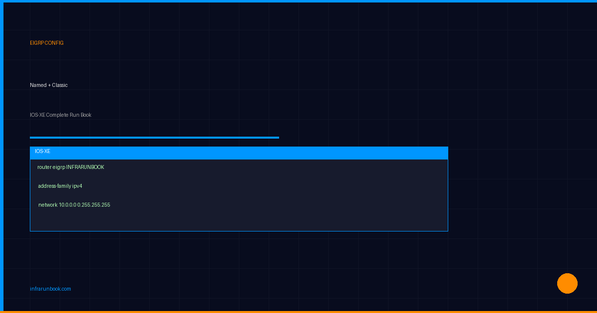 Cisco EIGRP Configuration: Complete Run Book for Named EIGRP and Classic EIGRP on IOS-XE