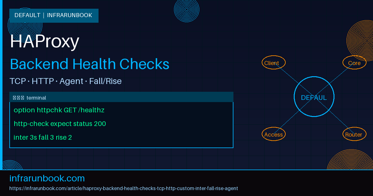 HAProxy Backend Health Checks: TCP, HTTP, Custom Checks, Inter, Fall/Rise Tuning, and Agent Checks