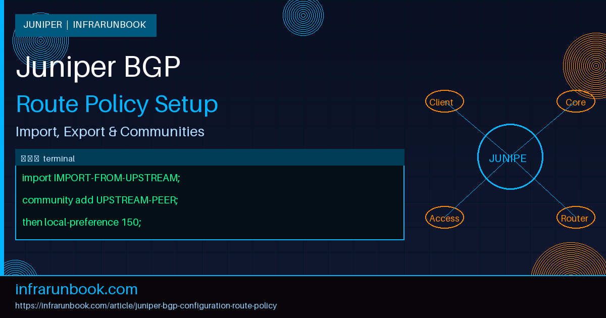 Juniper BGP Configuration with Route Policy