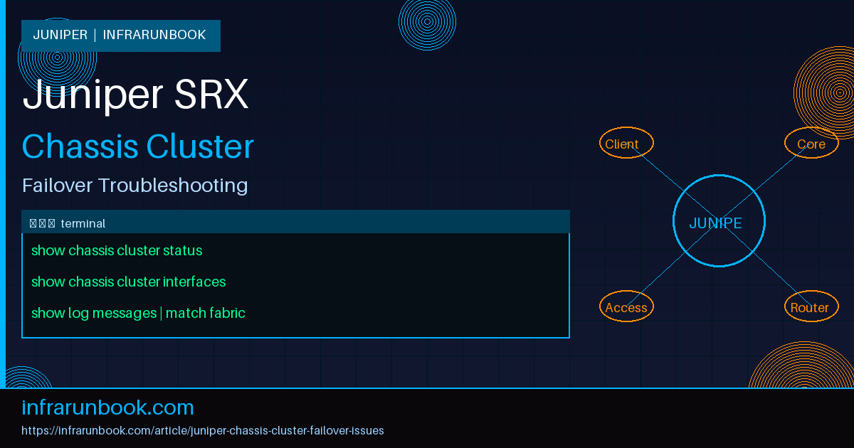 Juniper Chassis Cluster Failover Issues
