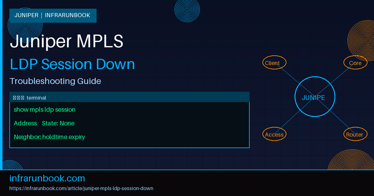 Juniper MPLS LDP Session Down