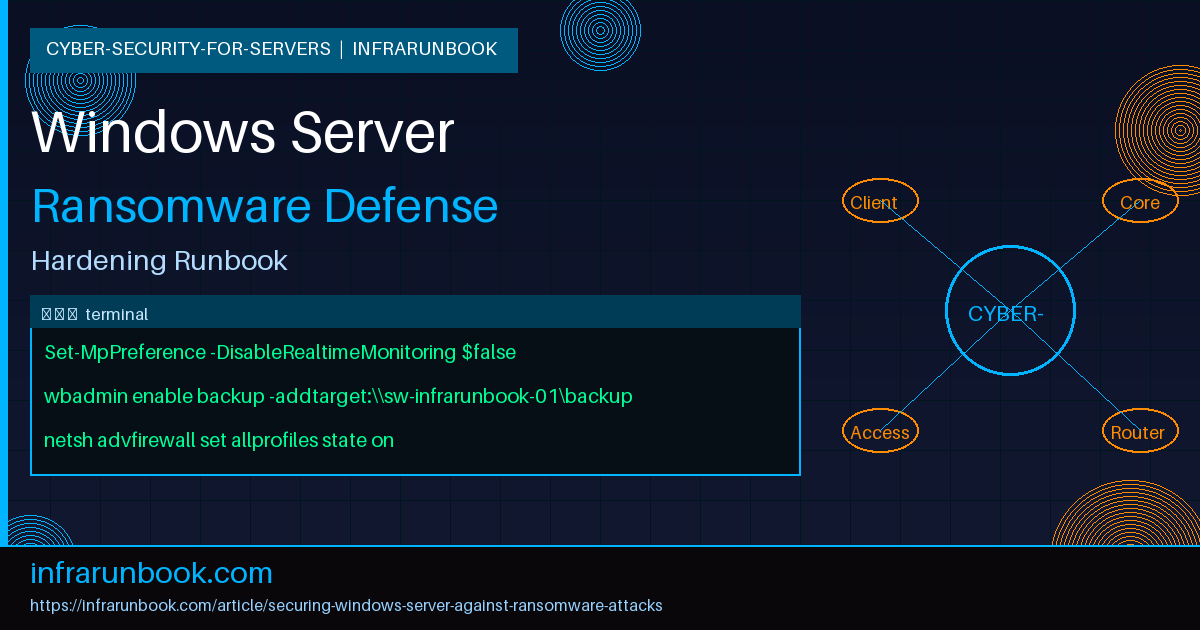 Securing Windows Server Against Ransomware Attacks